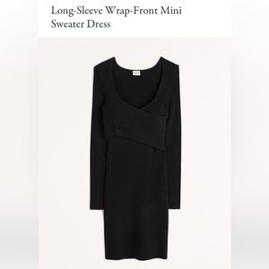 NWT❗️A&F Black Front-Wrap Mini Sweater Dress